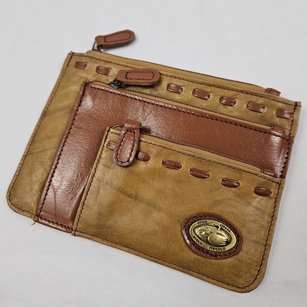 Vintage Moda Italian Leather Coin Change Purse Wallet Paulo Piccolo
